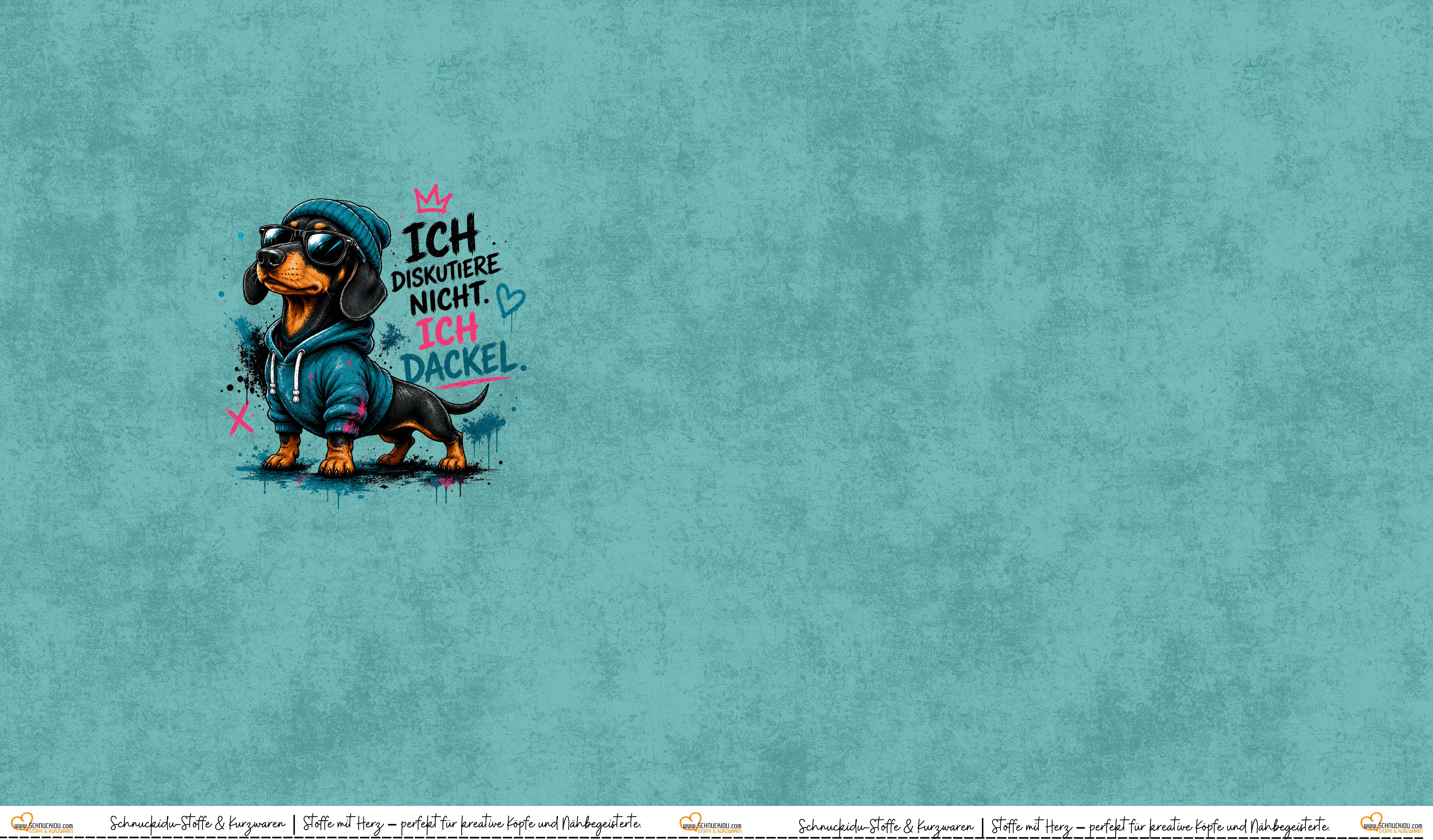 VORORDER – French Terry Eigendesign „Dackel - Ich diskutiere nicht“ – ca. 80x145cm