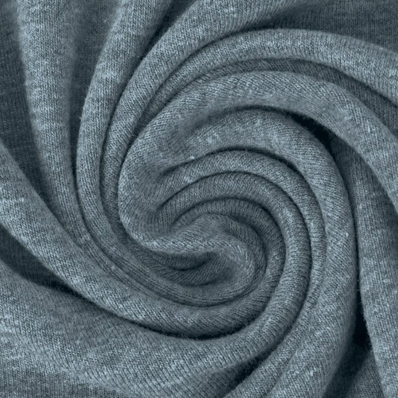 Baumwolljersey Melange - Jersey Stoff Uni meliert - Blaugrau meliert