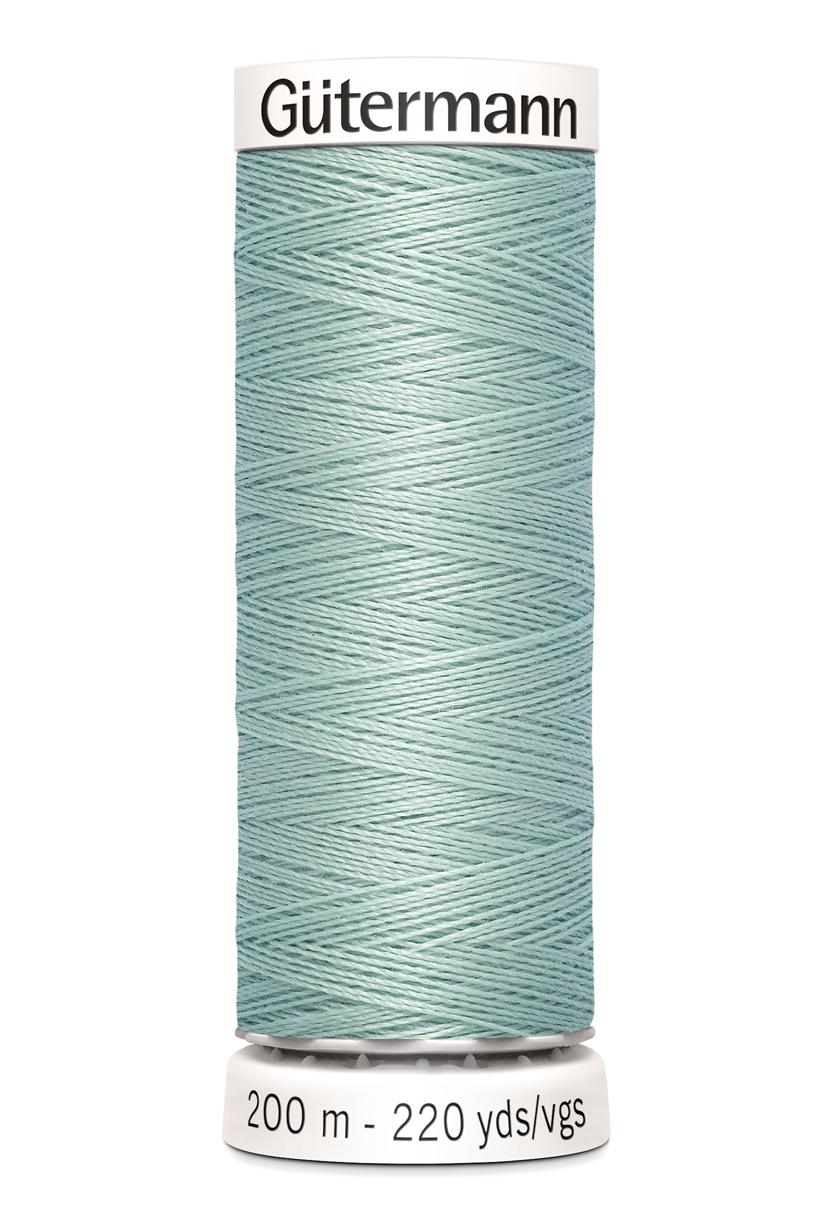 Gütermann Allesnäher 200 Meter in Pastellgrün (297) – Hochwertiges Premium-Nähgarn aus 100% Polyester für alle Stoffe. Zartgrüner Allesnäher, reißfest und farbecht.