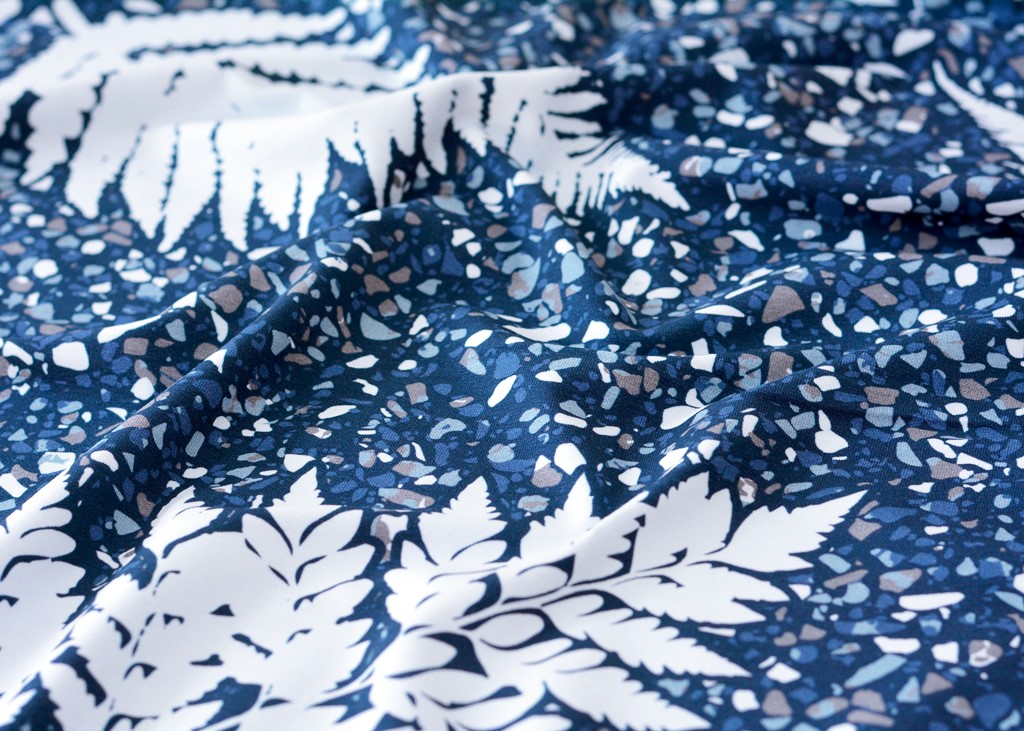 Baumwoll Jersey - Jersey Stoff - Swafing - Marvelous Fern by lycklig design - Farn auf Steine Stoffrest 100cm