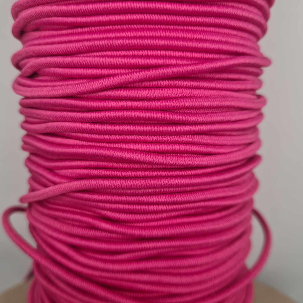 Elastic Kordel - Gummikordel - 3 mm - Meterware - Pink