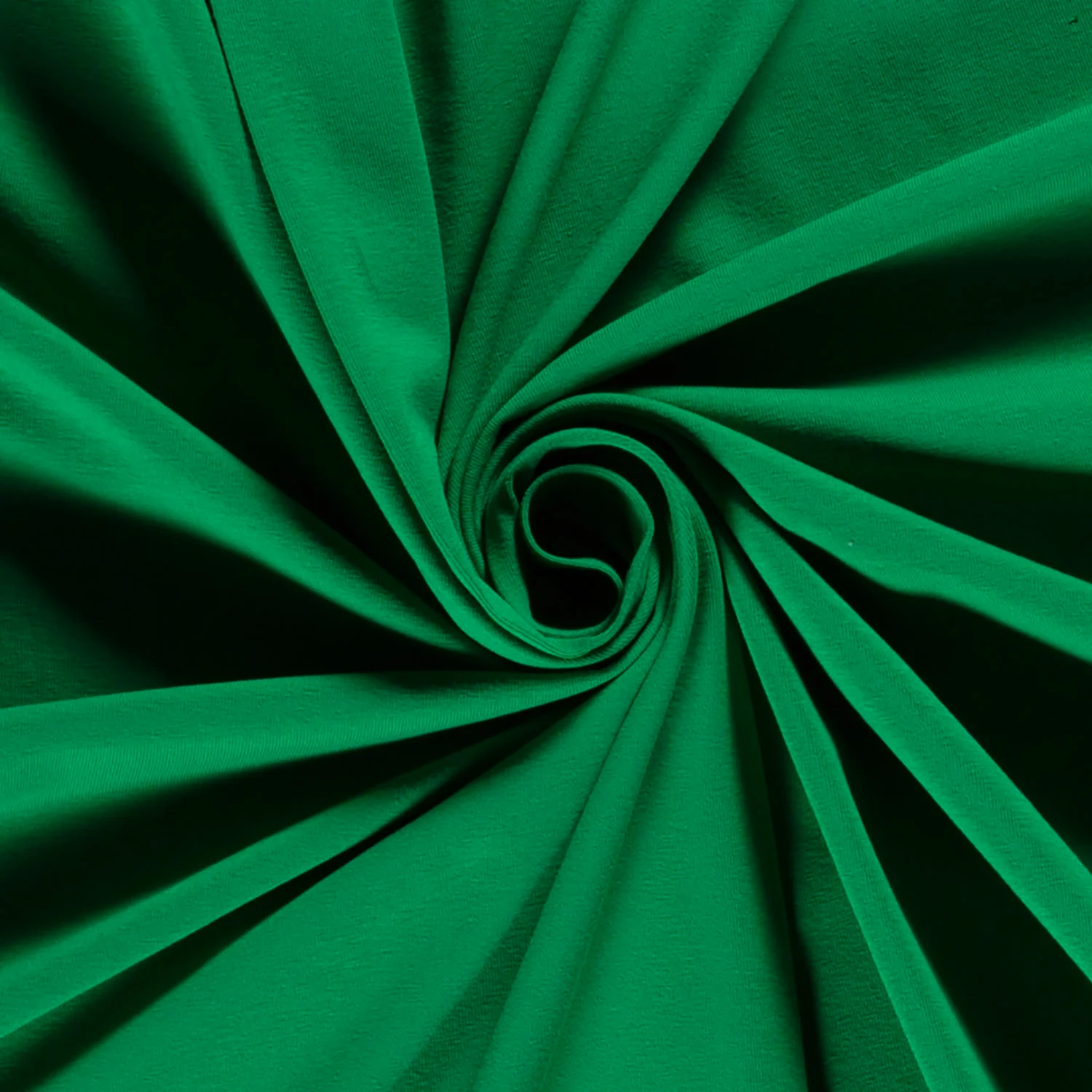 Hochwertiger Baumwolljersey in Uni Grün, weicher Jersey-Stoff für Bekleidung, 95% Baumwolle & 5% Lycra, Öko-Tex Standard 100, Farbe Grasgrün / Mittelgrün