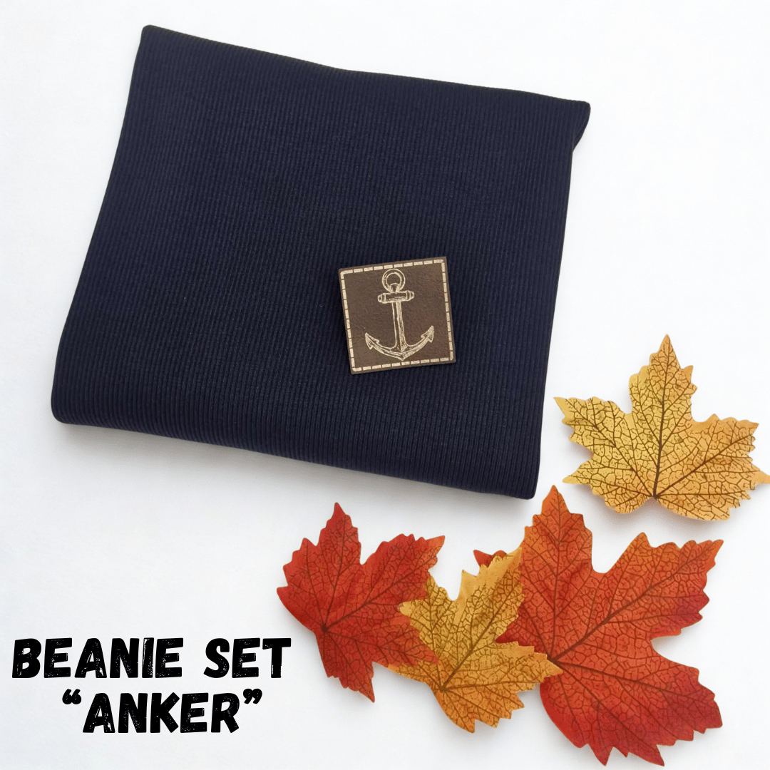 DIY Nähset - Stoffpaket - Hipster Beanie - Anker