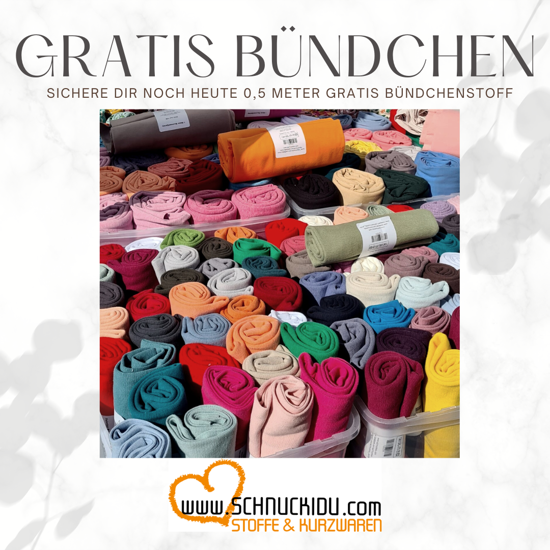 🎁 0,5m Gratis Bündchen ab 50€ – Überraschungsfarbe
