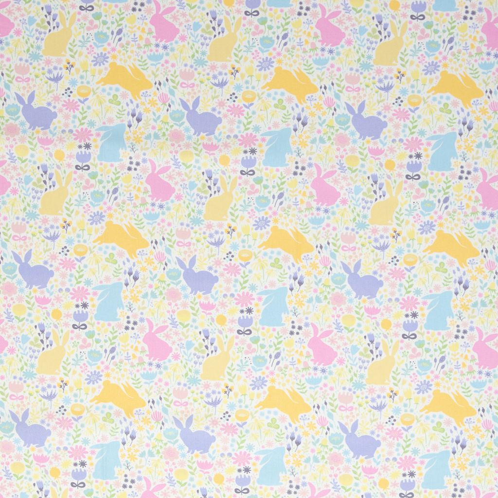 Webware - Baumwolle - Swafing - Ostern - Happy Easter - Bunte Osterhasen auf Weiß Webware - Baumwolle - Swafing - Ostern - Happy Easter - Bunte Osterhasen auf Weiß