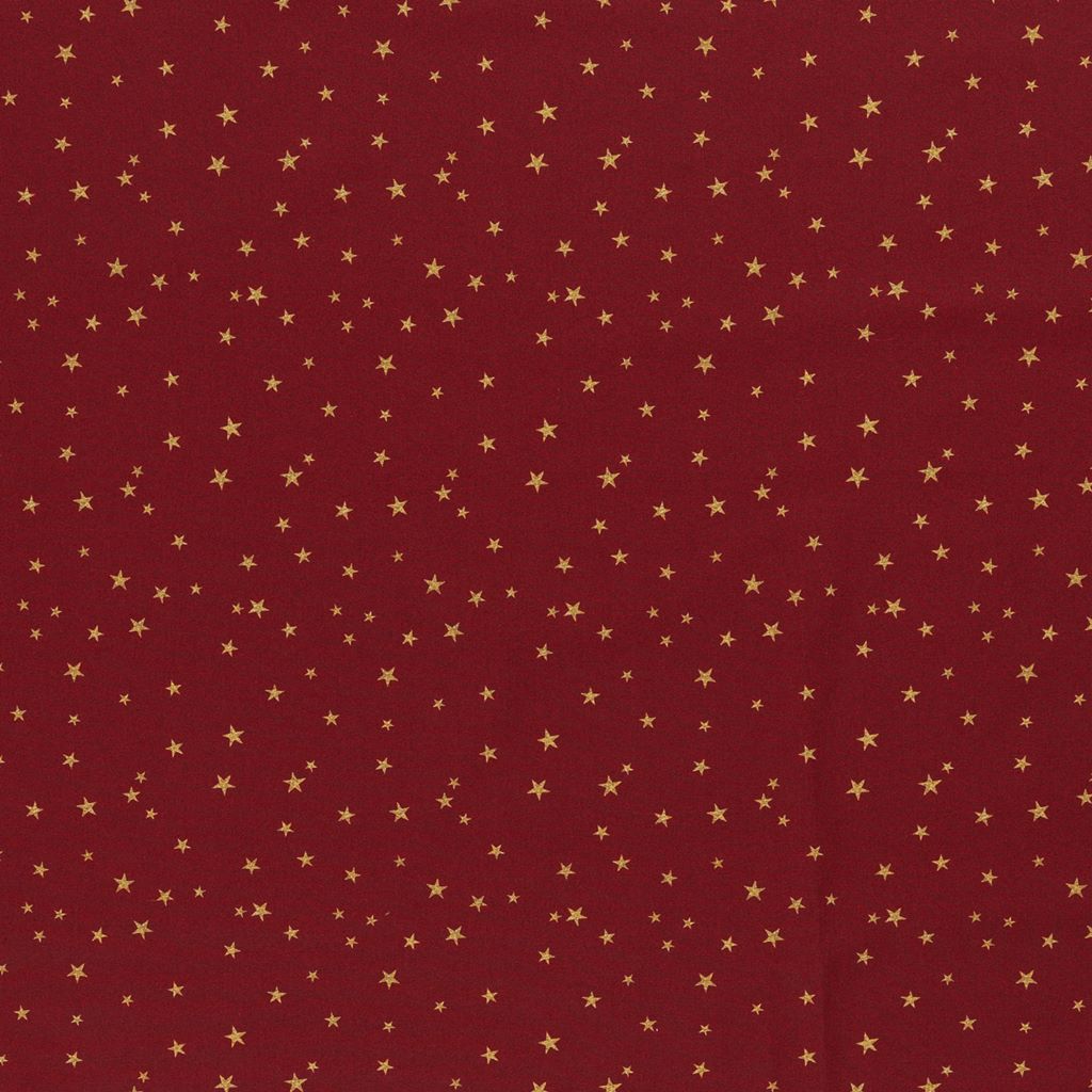 Webware - Baumwoll Stoff - Swafing - Weihnachten - Glitzerdruck - Sterne in Gold auf Bordeaux