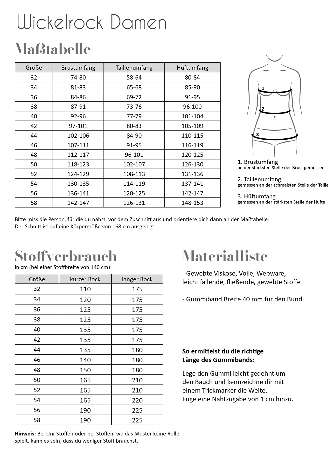 Papierschnittmuster Fadenkäfer - Wickelrock - Damen