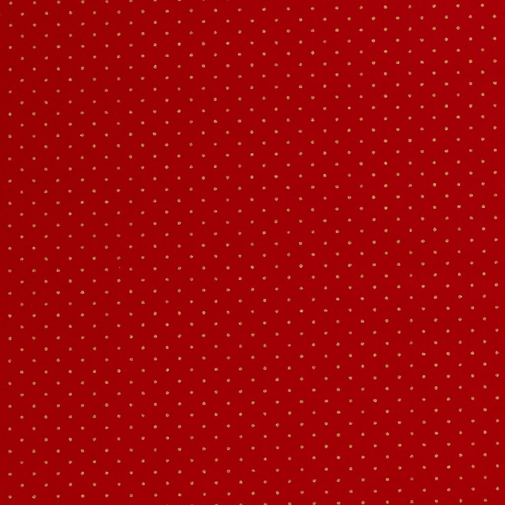 Webware - Baumwolle - Weihnachten - Goldene Punkte auf Rot