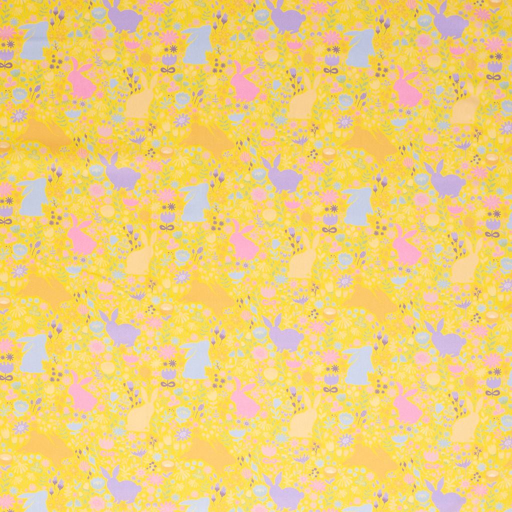 Webware - Baumwolle - Swafing - Ostern - Happy Easter - Bunte Osterhasen auf Gelb Webware - Baumwolle - Swafing - Ostern - Happy Easter - Bunte Osterhasen auf Gelb
