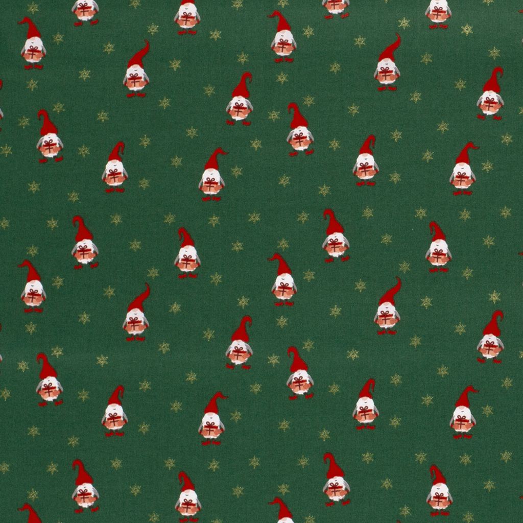 Webware - Baumwolle - Weihnachten - Wichtel auf Grün