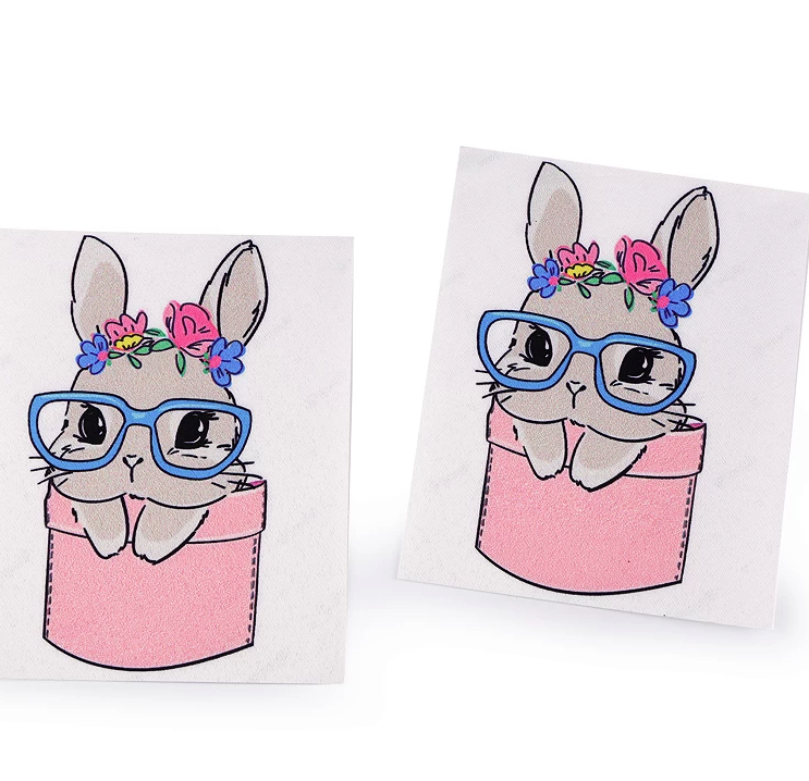 Aufbügler - Patch - Patches - Label - Bügelbild - 1 Stück - Hase mit Brille