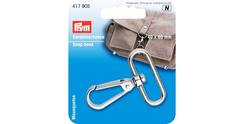 Prym - Karabinerhaken - 40 mm x 60 mm - Silber - 417905