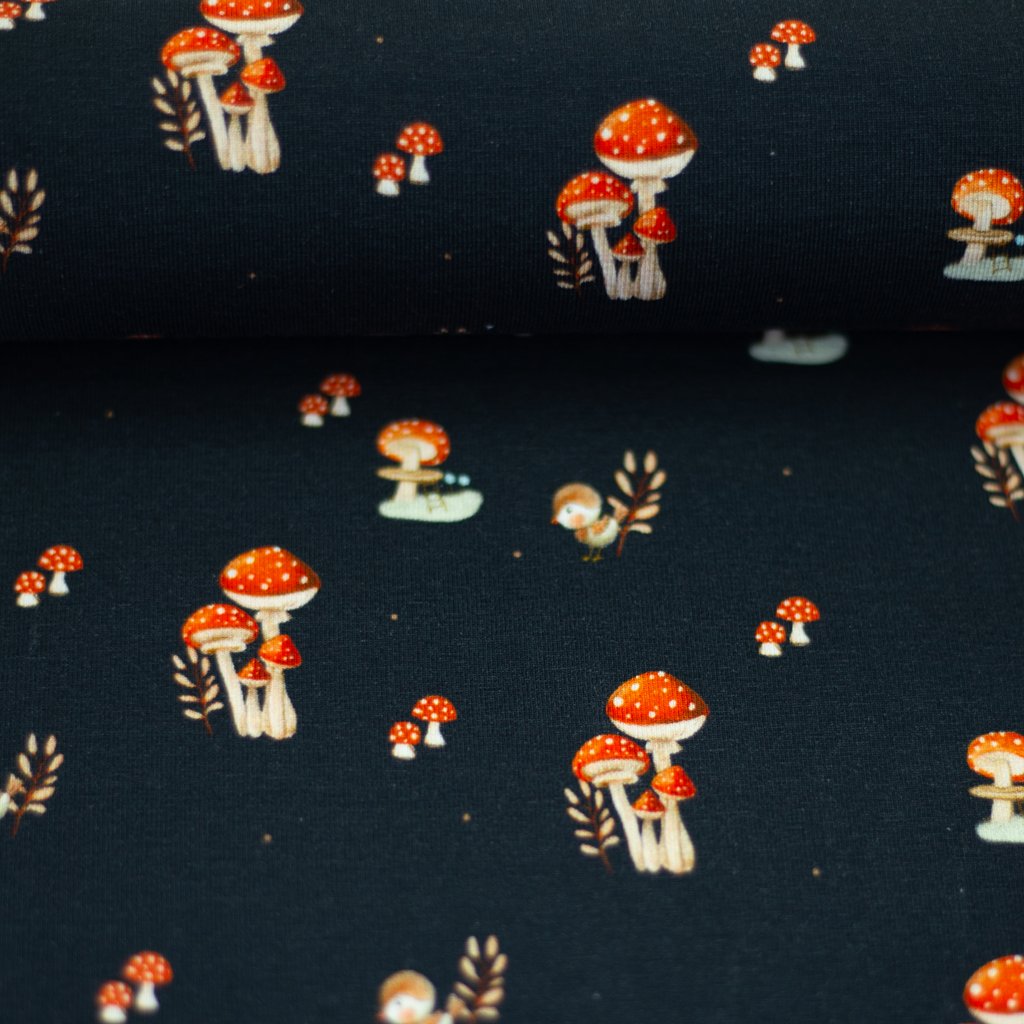 Motivjersey - Swafing - Pilzhausen by Eda & Mo - Pilze auf Navy