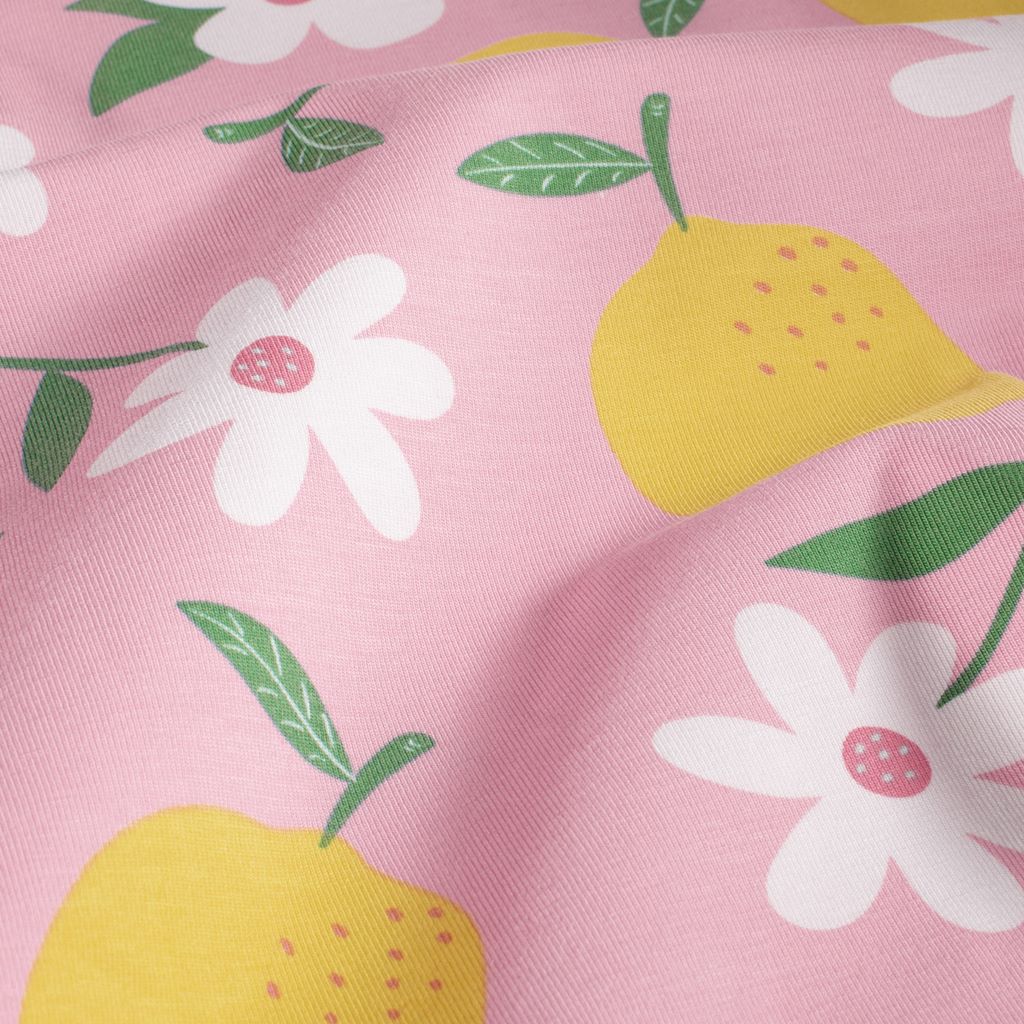 Motivjersey - Digitaldruck - Zitronen & Blumen