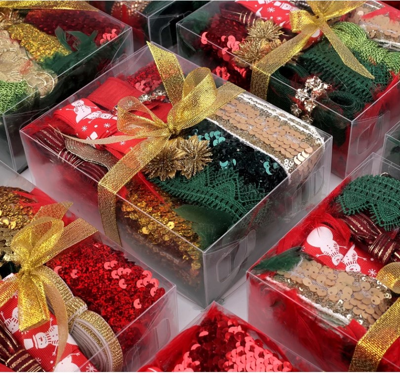Tüddelbox - Tüddel - Scrapbooking - Weihnachten - Bänder und Borten - Rot/Gold