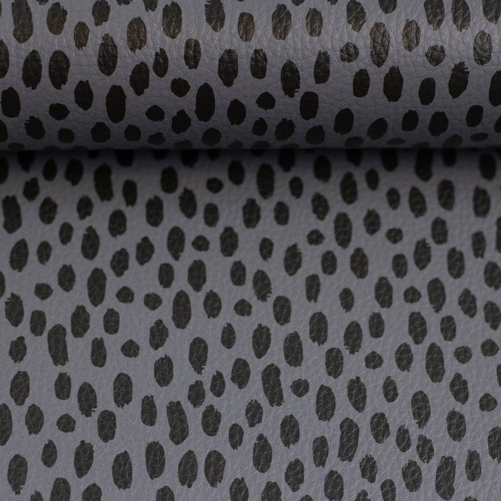 Swafing Kunstleder Brush & Wild by Cherry Picking, Design Brush Grau mit anthrazitfarbenen Pinselstrichen, hochwertiges Lederimitat, 91% PVC 9% PL, Taschenzubehör, Vorbestellung