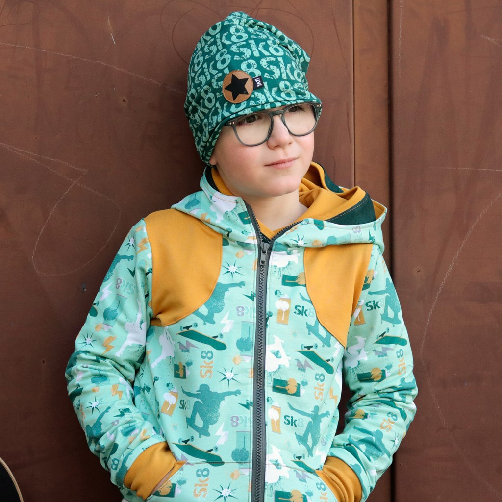 French Terry - Sommersweat Stoff - Swafing - Sk8 by Lycklig Design - Kombistoff - Skater auf Mint