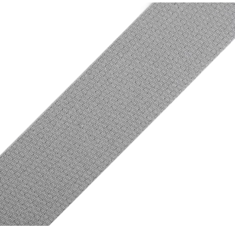 Hochwertiges graues Baumwoll-Gurtband, 30mm Breite, gewebte Meterware aus 100% Baumwolle für Taschen, Rucksäcke und DIY-Projekte.