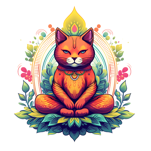 Bügelbild - Plott - Yoga Katze - 14,9cm x 14,9cm