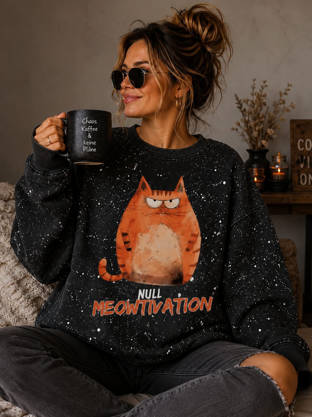 VORORDER - Panel Eigendesign  - French Terry - ca. 82x145cm - Meowtivation