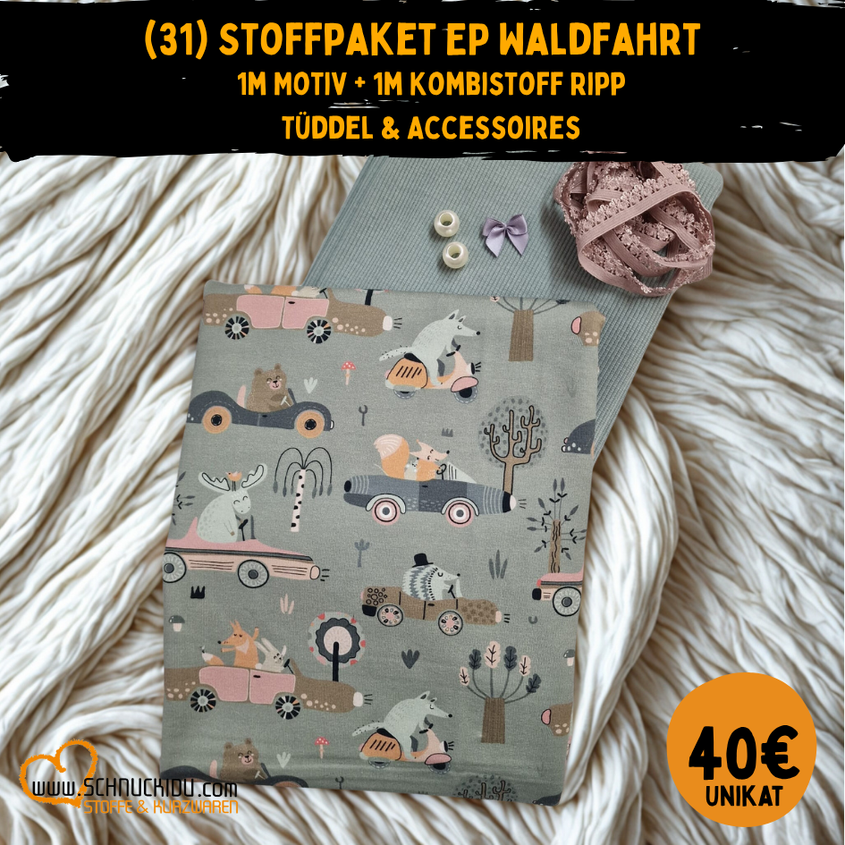 Stoffpaket - Unikat -  Stoffpaket Waldfahrt