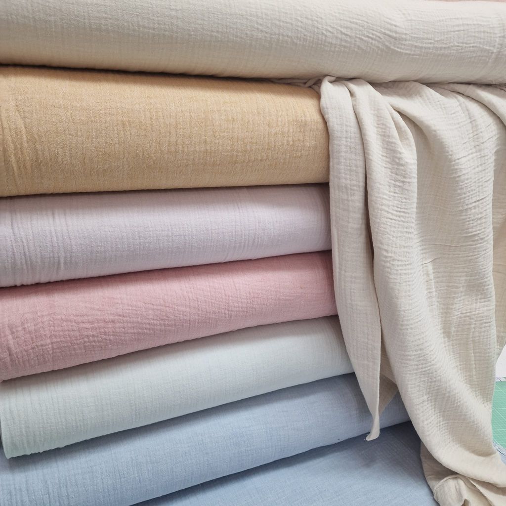 Musselin - Double Gauze - Mullstoff -  Baumwolle - Melange - Rosa