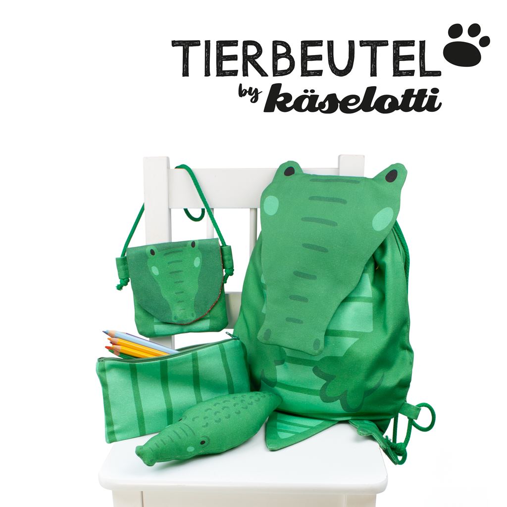 Canvas - Taschen Panel - Tierbeutel by käselotti - 80cm x 150cm - Krokodil