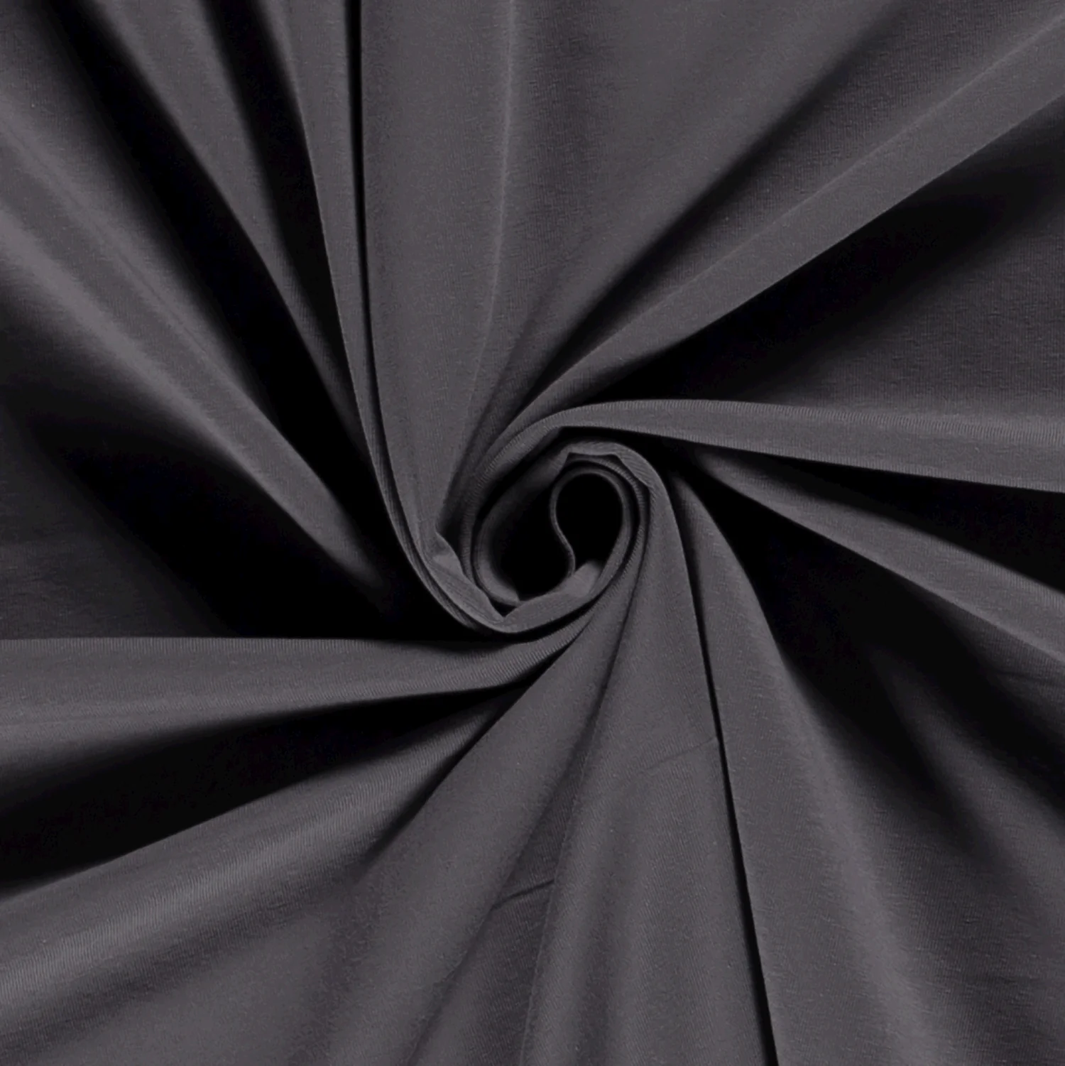 Dunkelgrauer Uni Jersey Stoff Anthrazit – blickdichte Baumwolle von Schnuckidu
