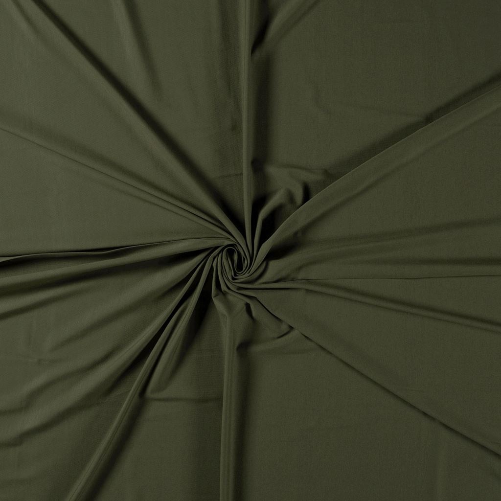 Uni Baumwolljersey Stoff in Khaki als hochwertige Meterware für Nähprojekte.