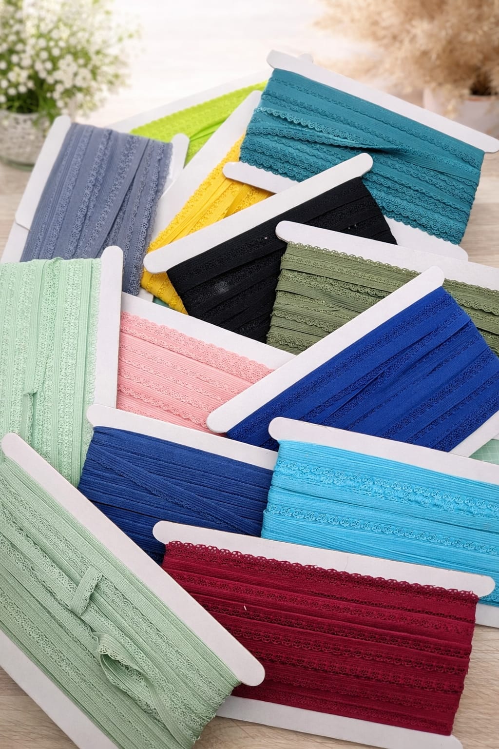 Elastische Spitze mit Bogenkante nähen