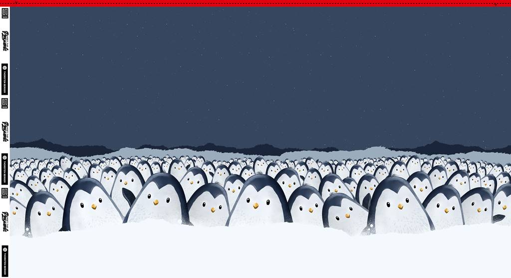 French Terry - Sommersweat Stoff - Swafing - Panel - Pinguins by Thorsten Berger-  80cmx155cm Pinguinköpfe