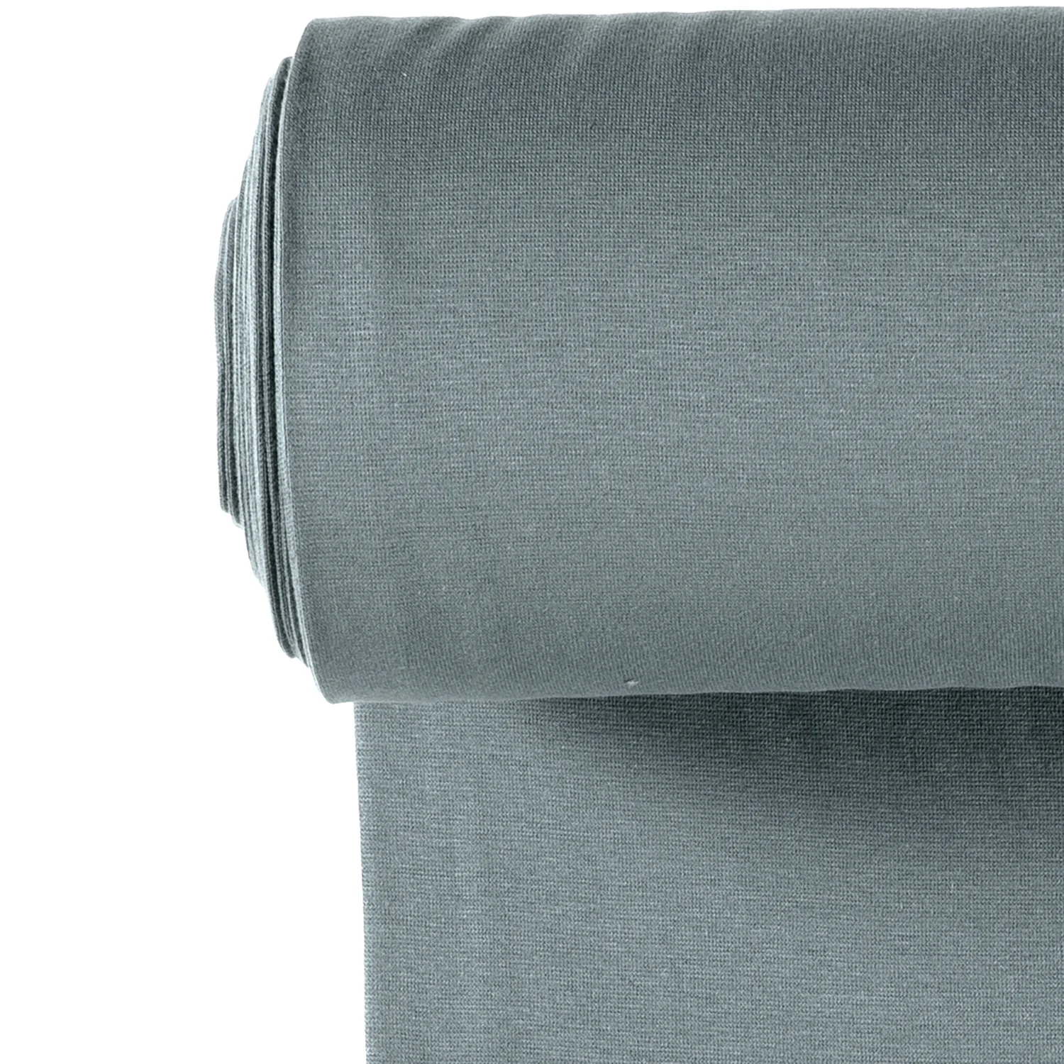 Bündchen Stoff Feinripp Uni in Stahlblau – elegantes Graublau, elastisch und formstabil