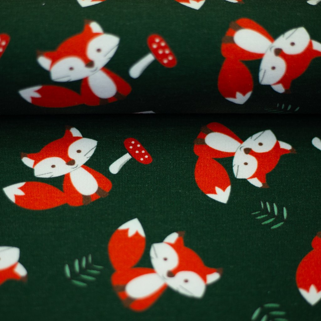 Sweat leicht angeraut - Swafing - Cosy - Füchse auf Grün Sweat leicht angeraut - Swafing - Cosy - Füchse auf Grün