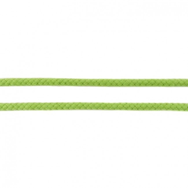 Hochwertige doppelt gewebte Baumwollkordel in Limesgrün (Zitronengelb-Grün), 8mm Durchmesser, weiche Meterware für Kapuzenpullover und sportliche Nähprojekte.