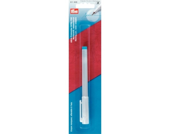 PRYM Trick-Marker Aqua extrafein, wasserlöslicher Faserschreiber in Türkis für präzise Markierungen auf hellen Stoffen, ideal für Schneiderarbeiten und Quilten.