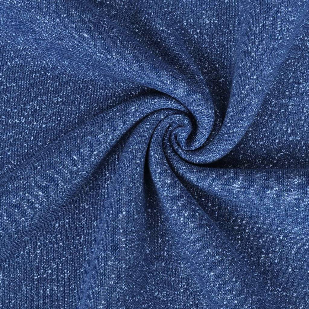 Sweat Stoff - Sweat - Doubleface- angeraut - Melange - Jeansblau