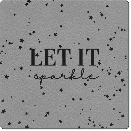 Schnuckidu  - Kunstleder Label - Vegan - Grau - LET IT SPARKLE - 1 Stück