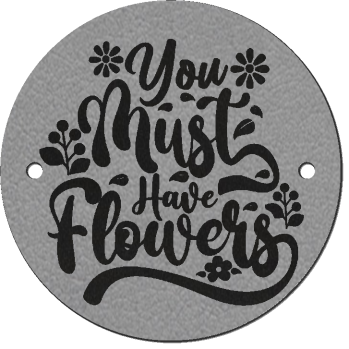 Schnuckidu  - Kunstleder Label - Vegan - Grau - You must have flowers - 1 Stück