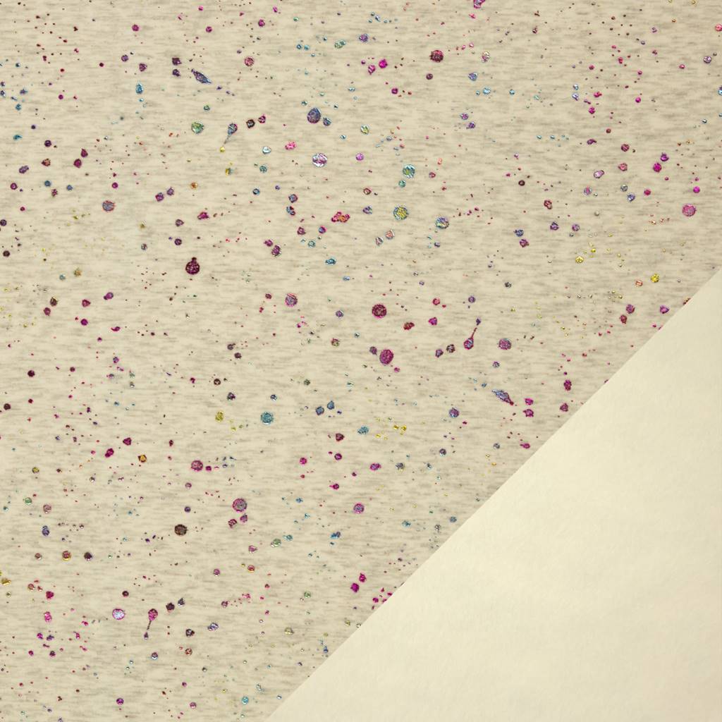 Alpenfleece - Sweat Stoff mit Plüschfell-Abseite - Swafing -  Farsund - Bunte Glitzersprenkel