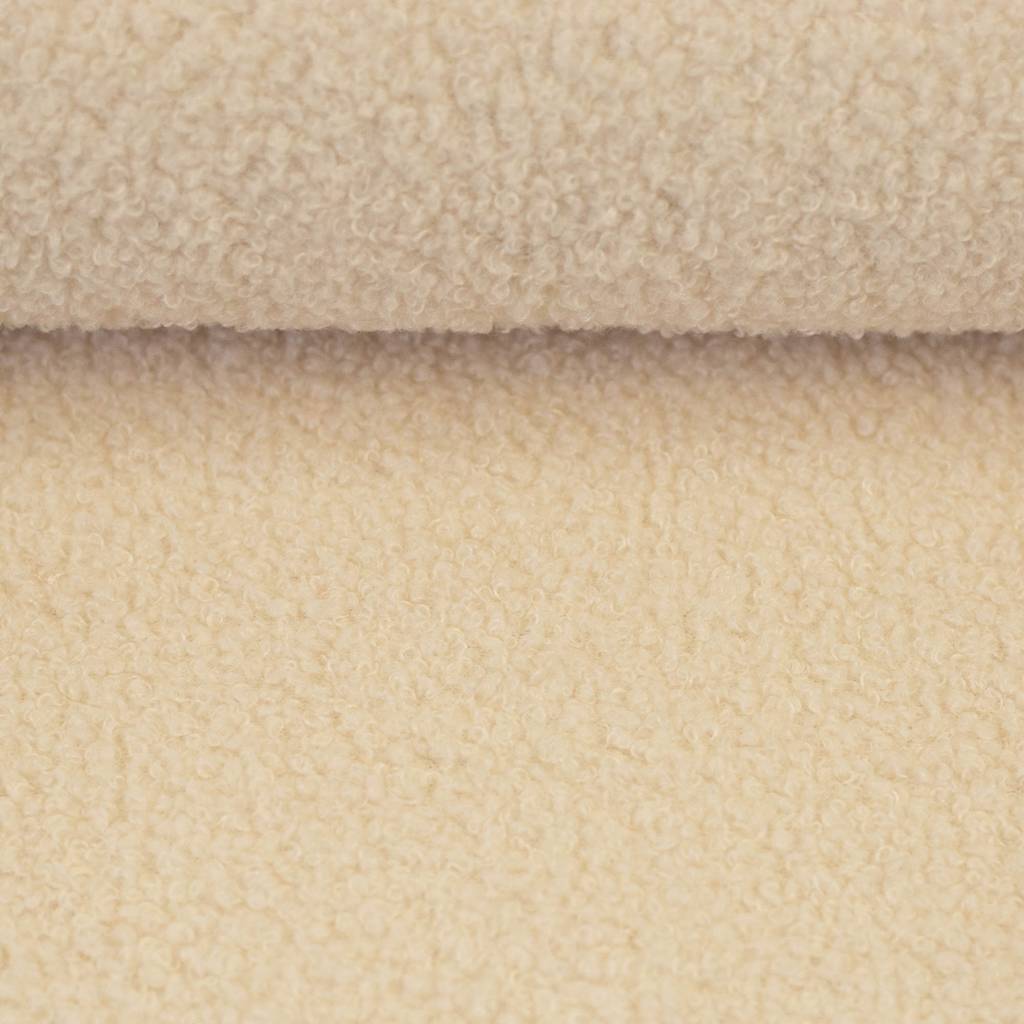 Swafing Teddy-Fleece-Bouclé in Creme, weicher Teddyplüsch, 100% Polyester, 390g/m², ideal für Jacken und Decken, Vorbestellung Juli/August 2026