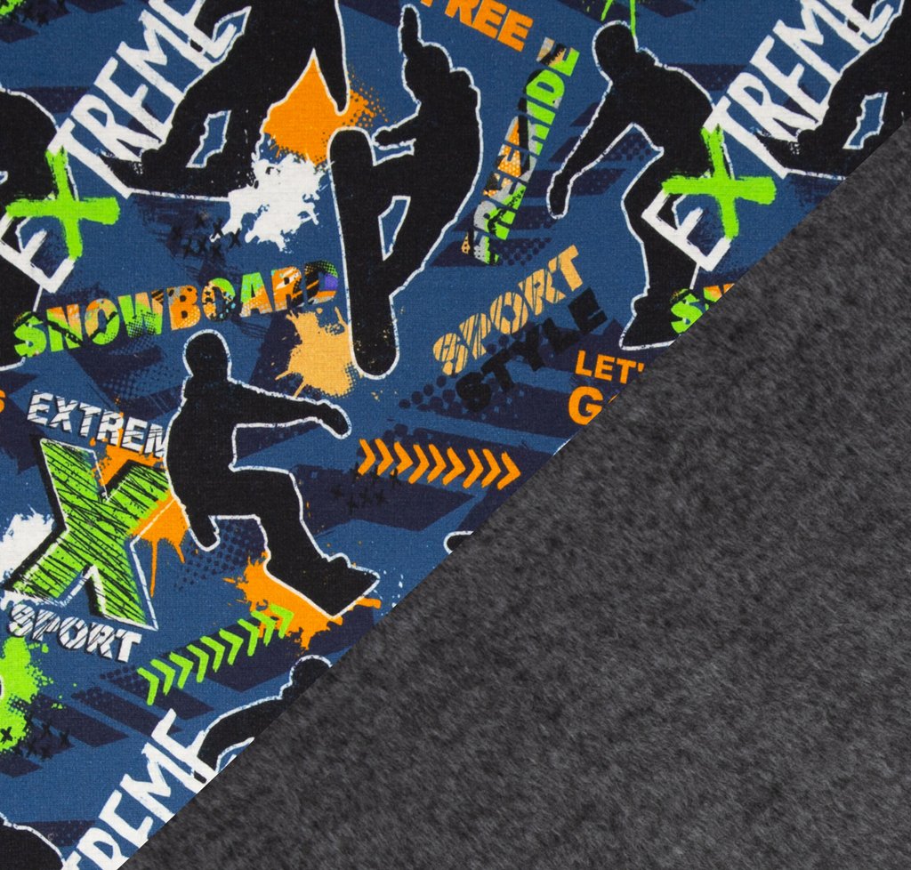 Alpenfleece - Sweat Stoff mit Plüschfell-Abseite - Swafing -  Theresa - Snowboard Alpenfleece - Sweat Stoff mit Plüschfell-Abseite - Swafing -  Theresa - Snowboard