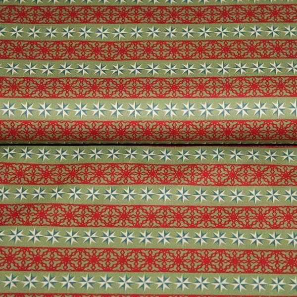 Baumwolle - Baumwoll Stoff - Merry Christmas - Sterne auf Grün