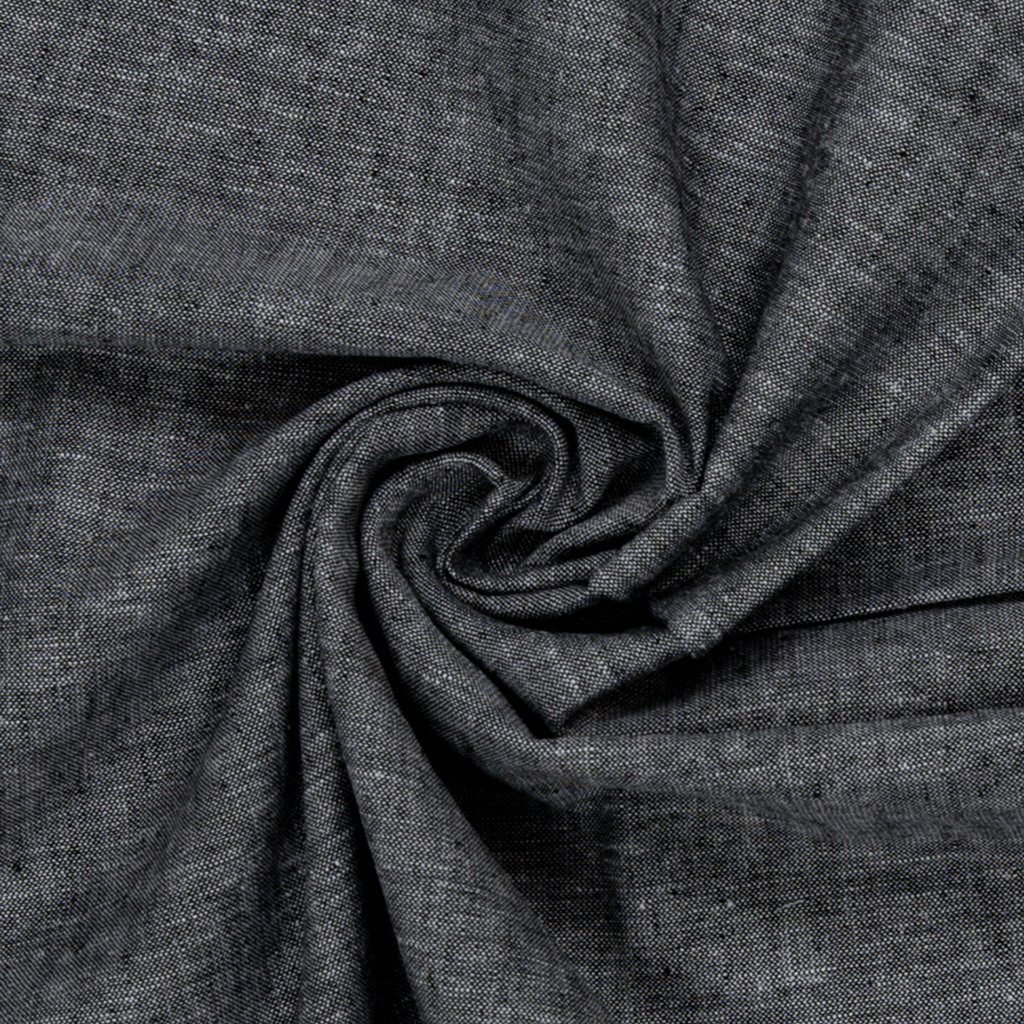 Leinen - Leinen Stoff - Swafing - Paul - Schwarz Stoffrest 130cm