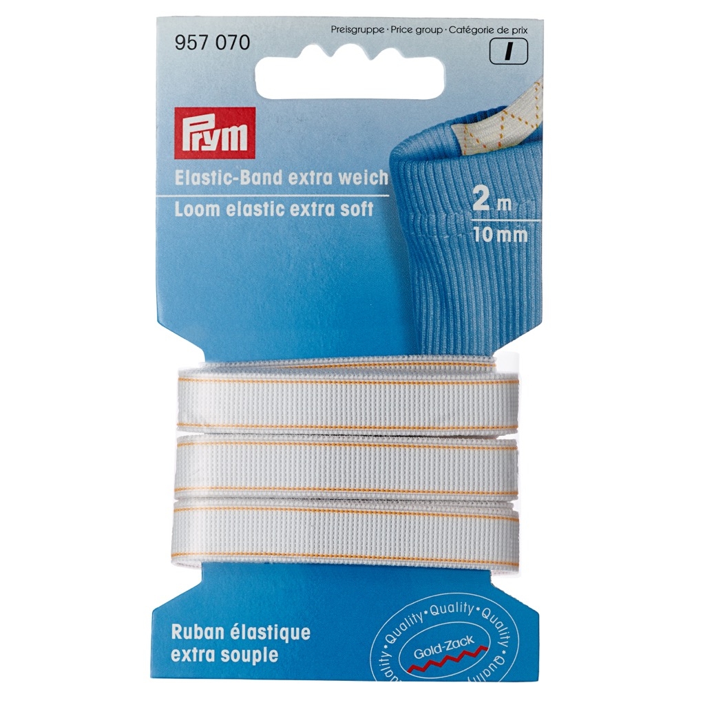 Prym - Elastic-Band. extra weich. 10mm. weiß. 2m - 957070