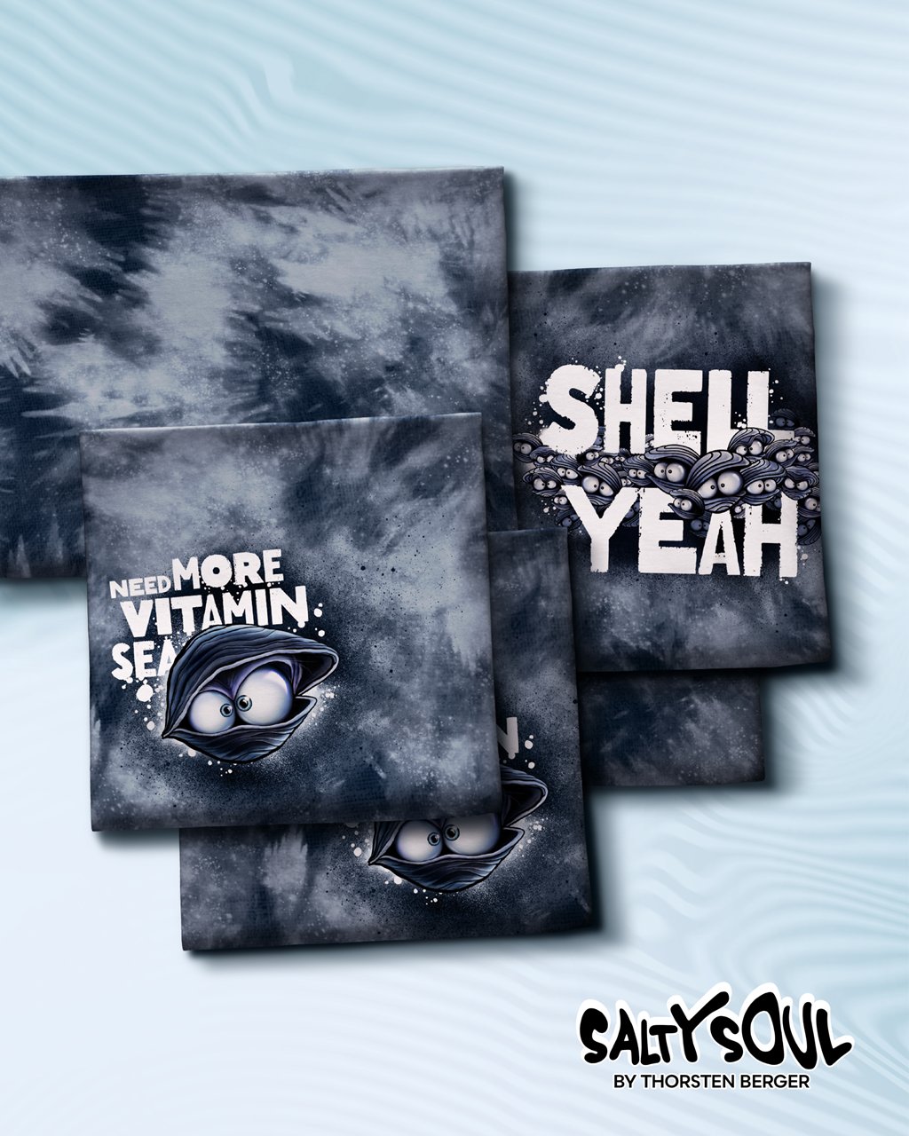 Motivjersey - Mussel Mo by Thorsten Berger - Kombistoff Batikmuster