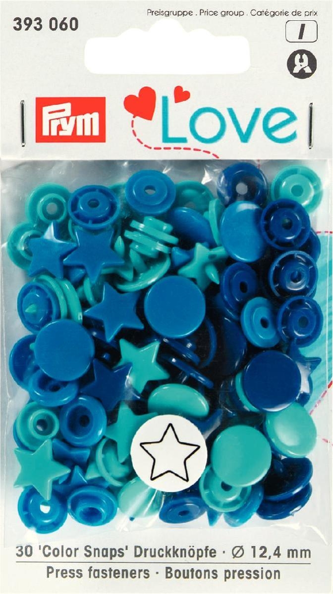 Druckknopf Color. Prym Love. Stern. 12.4mm. blau/türkis/tinte - 393060