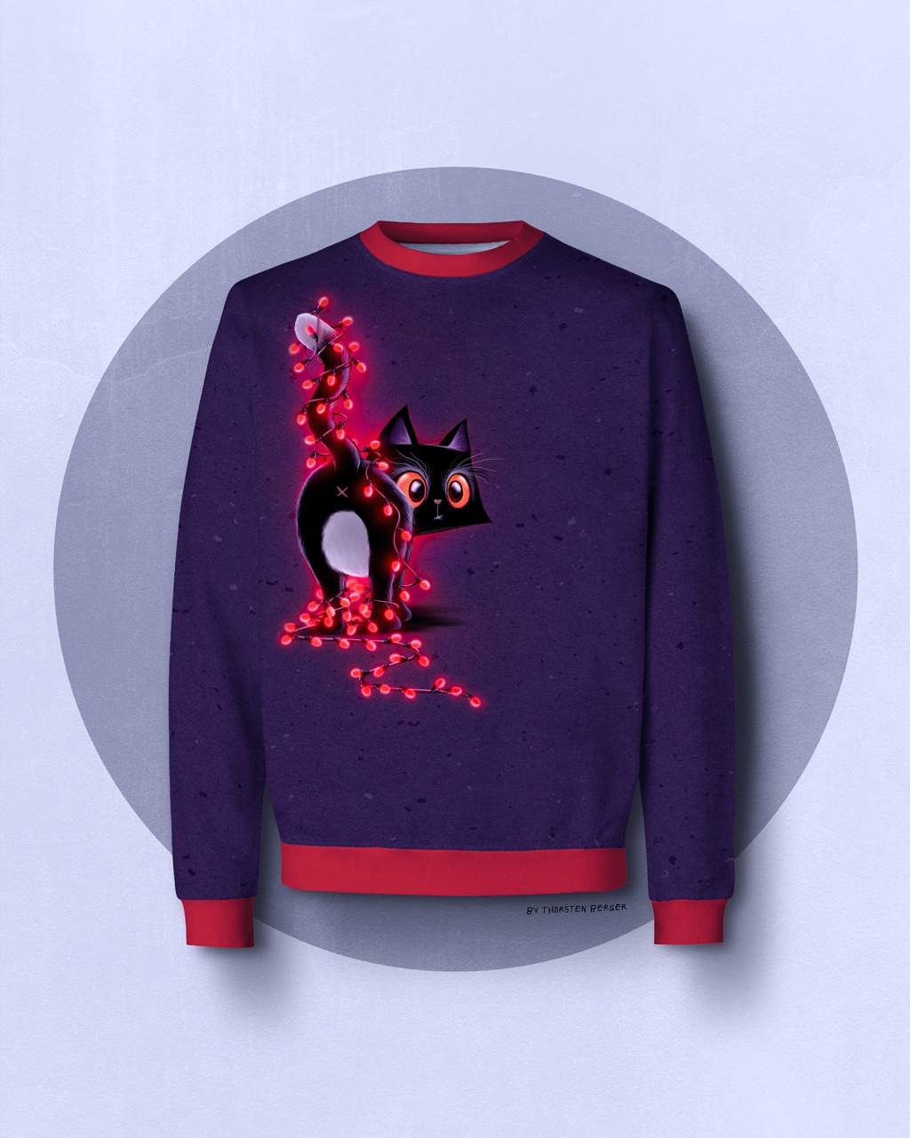 Kombistoff -  Sweat - Swafing - Thorsten Berger - Chillmas Club - Katze Stoffrest 70cm