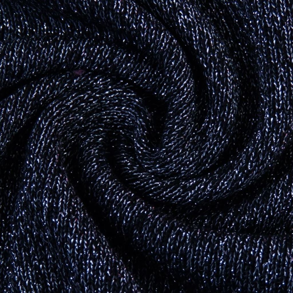 Viskosestrick mit Lurex - Viskose Stoff - Lurex - Navy