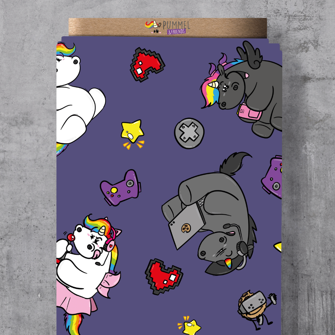 VORORDER - Lizenz Pummeleinhorn - Pummelfriends zocken - lila