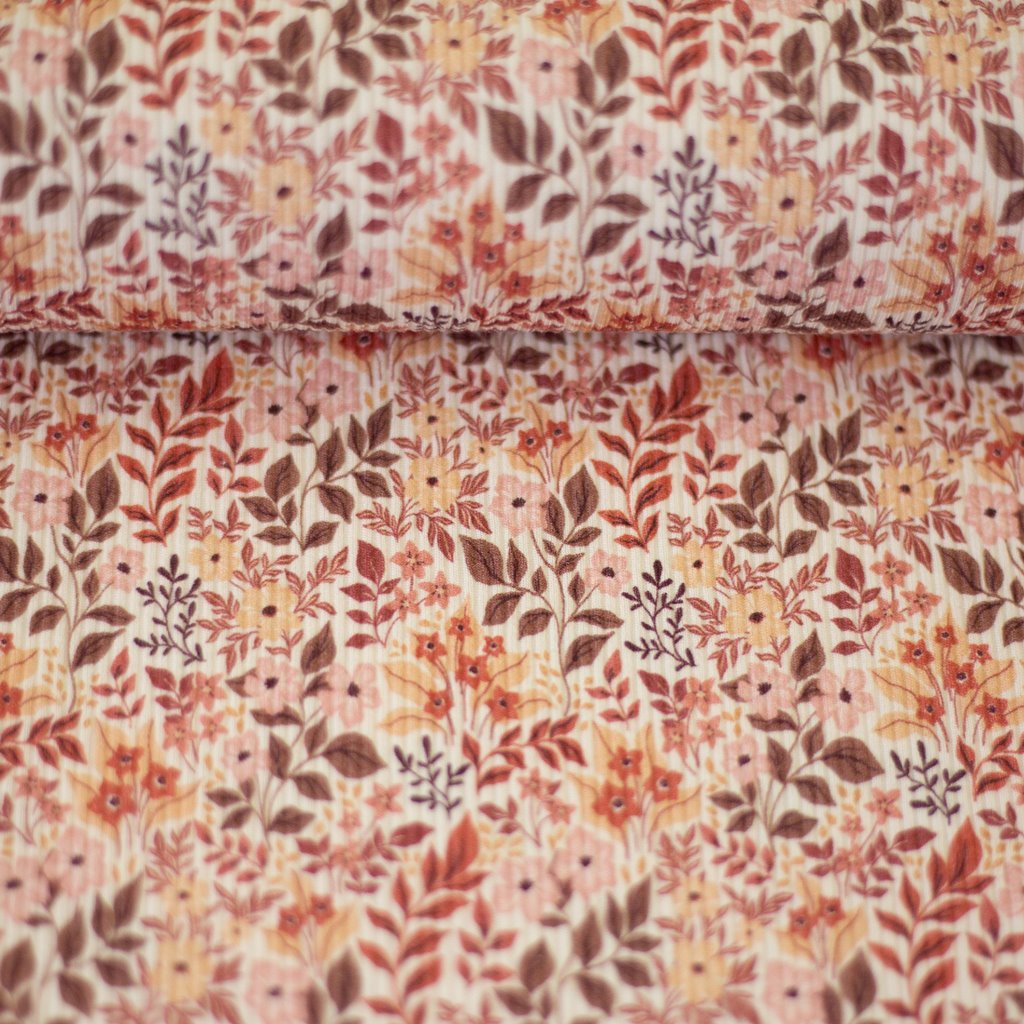 Rippjersey - Swafing - Mia - Blümchen Stoffrest 85cm